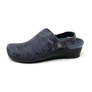 Wolky Bi Comfort Clogs Dark Grey Camouflage Suede